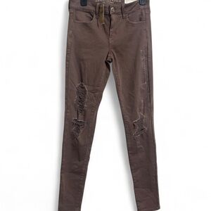 American Eagle Distressed Mauve Skinny Jeggings Super Stretch
